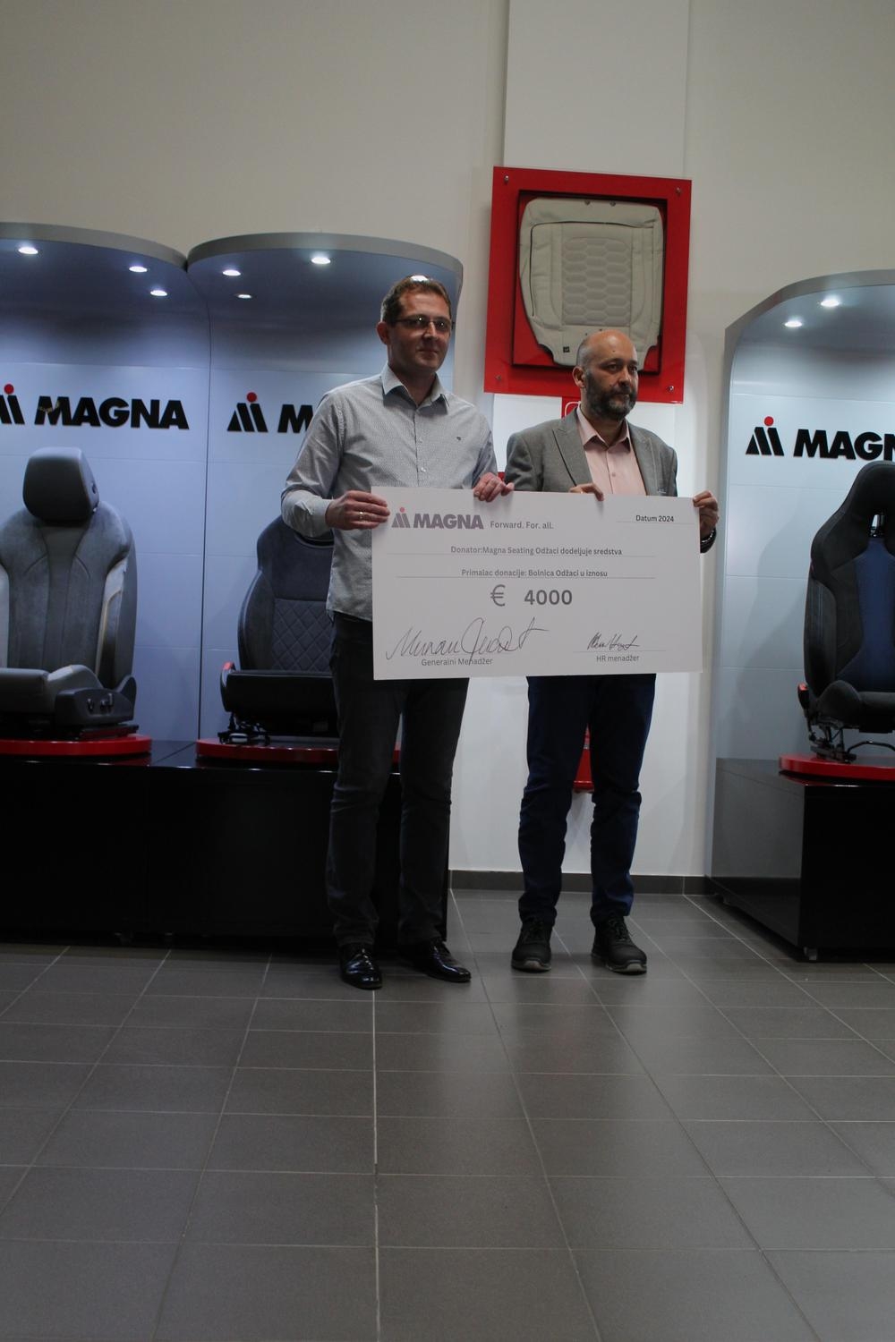 Magna Seating Odžaci donirala je ček bolnici u Odžacima