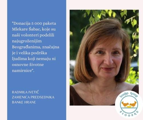 Mlekara Šabac podržava Banku hrane Beograd