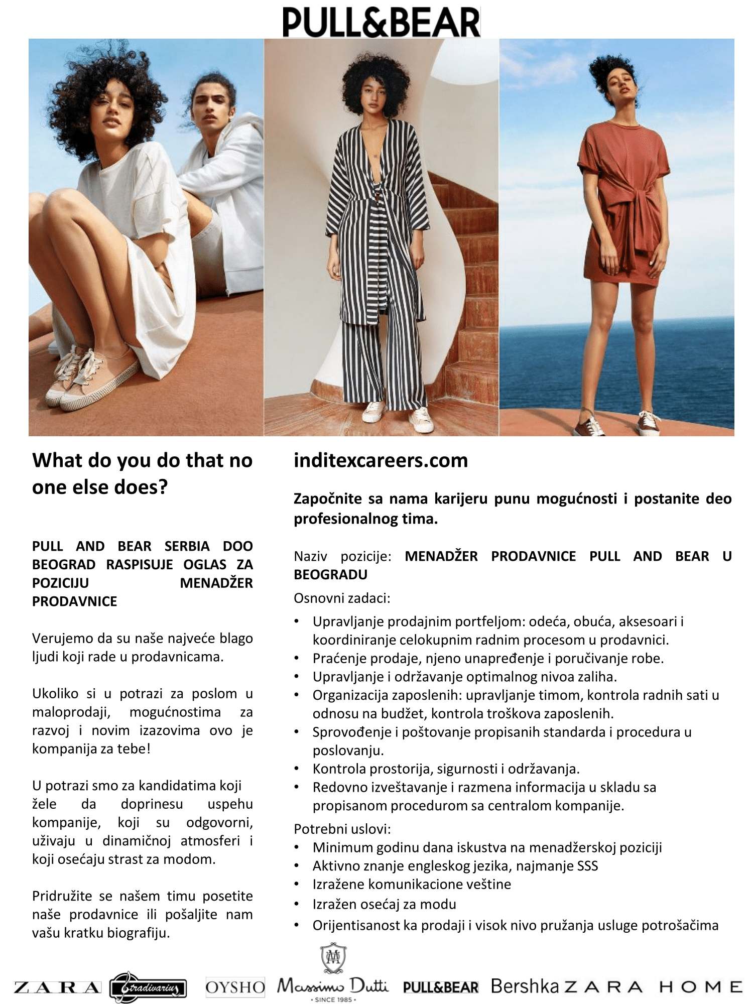 Menadžer prodavnice Pull&Bear Serbia