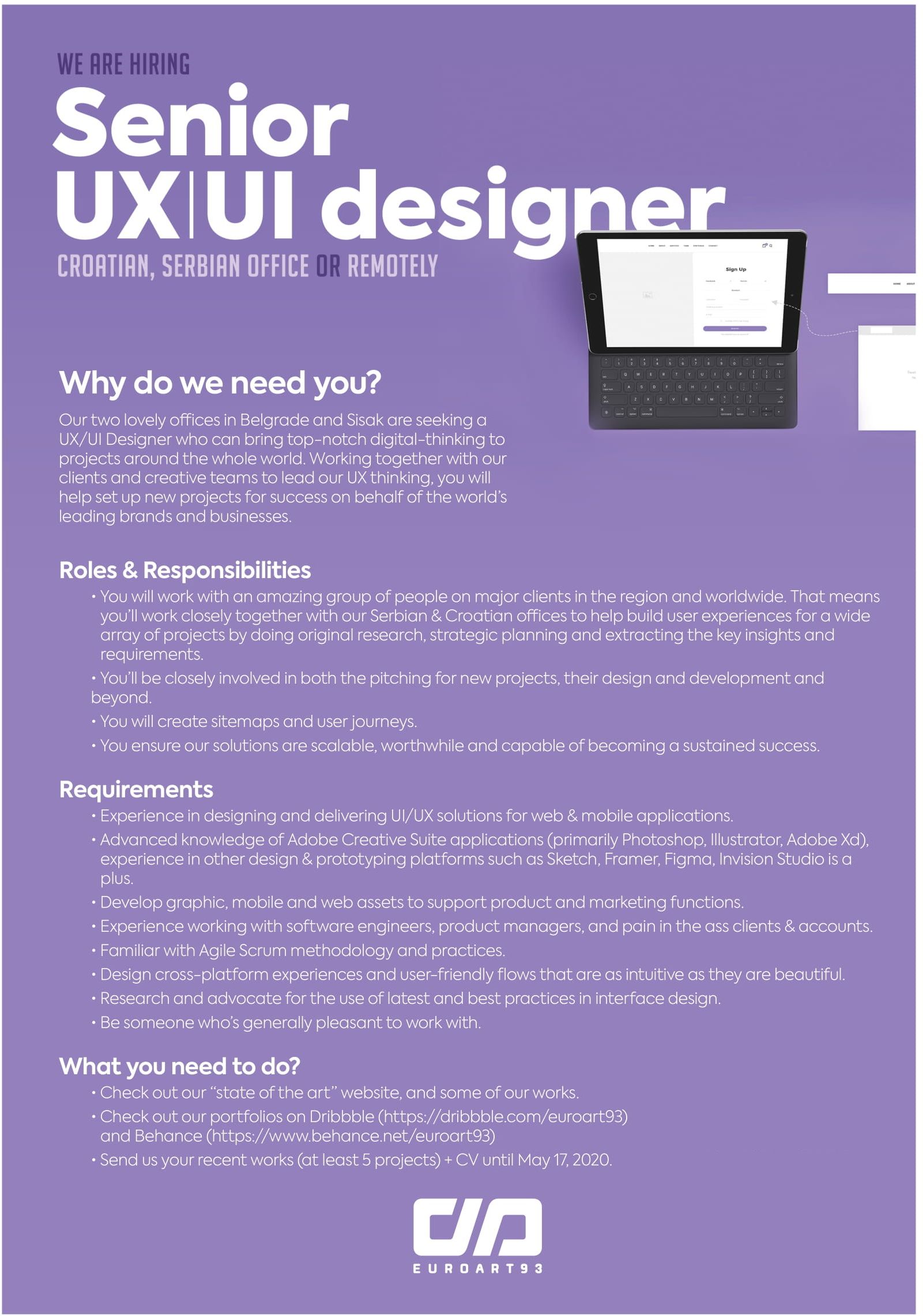 Senior UX/UI Designer - Euroart93