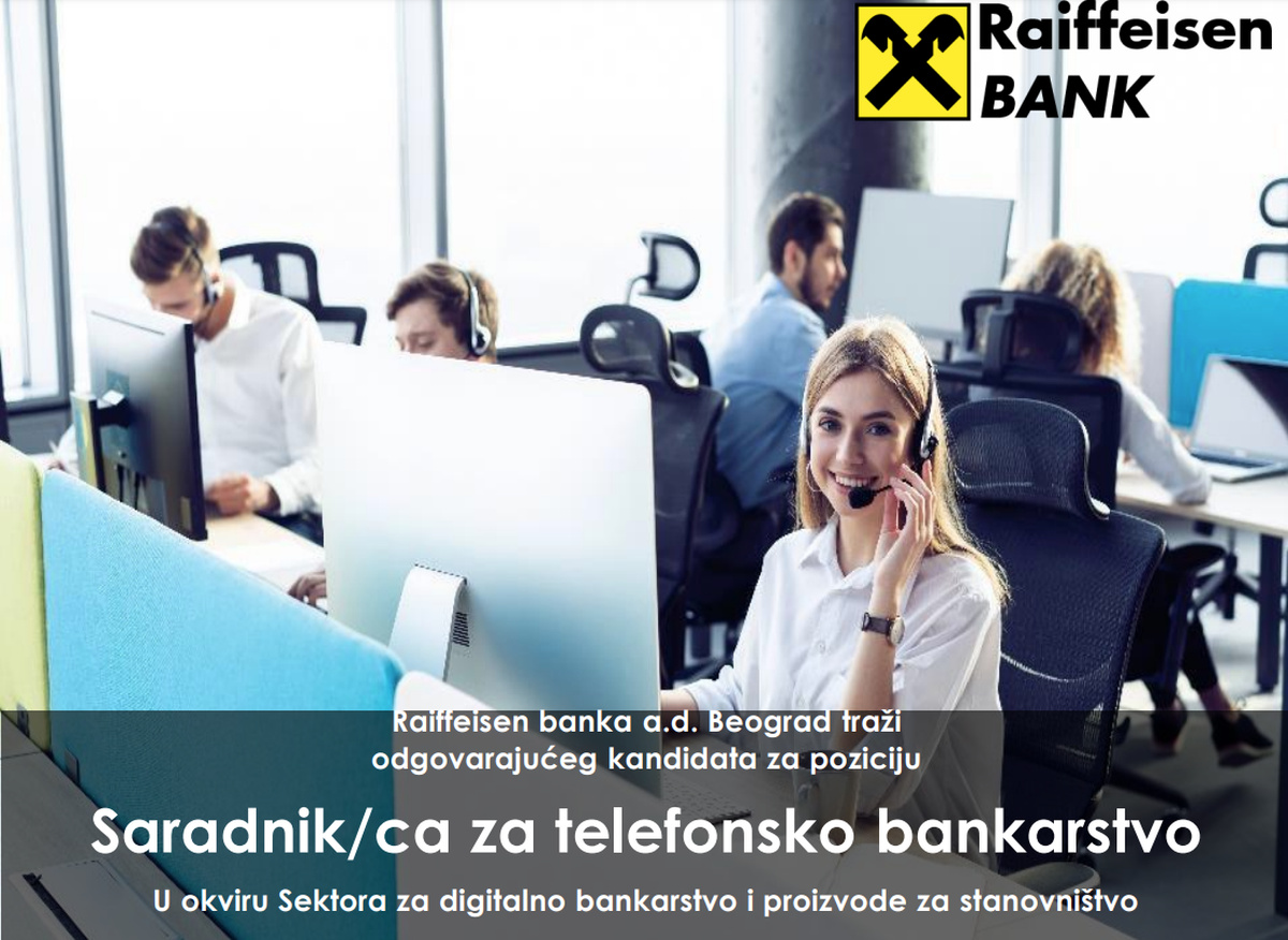 Saradnik za telefonsko bankarstvo Raiffeisen banka a.d.