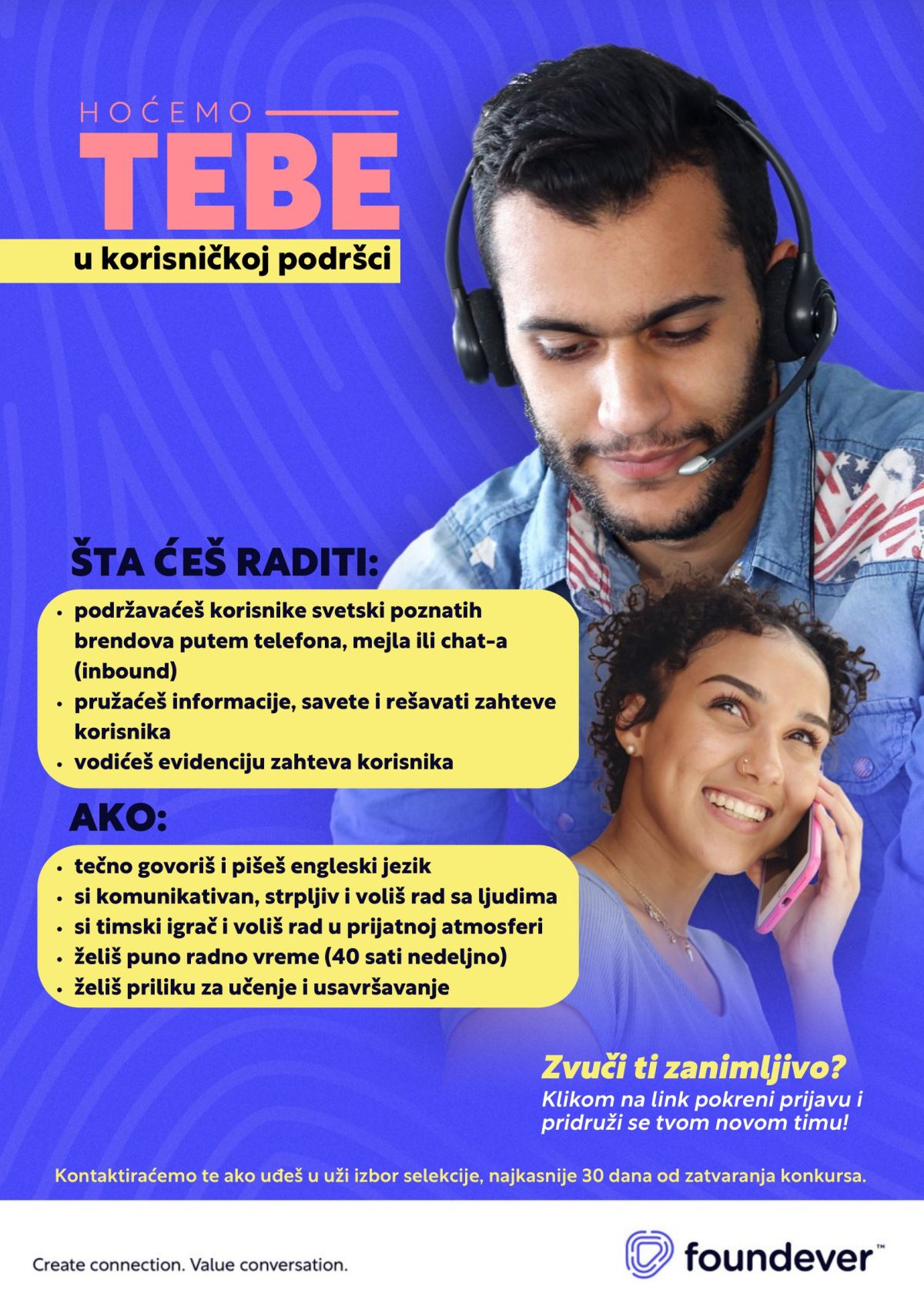 Zastupnik brenda u korisničkoj podršci na engleskom jeziku Foundever