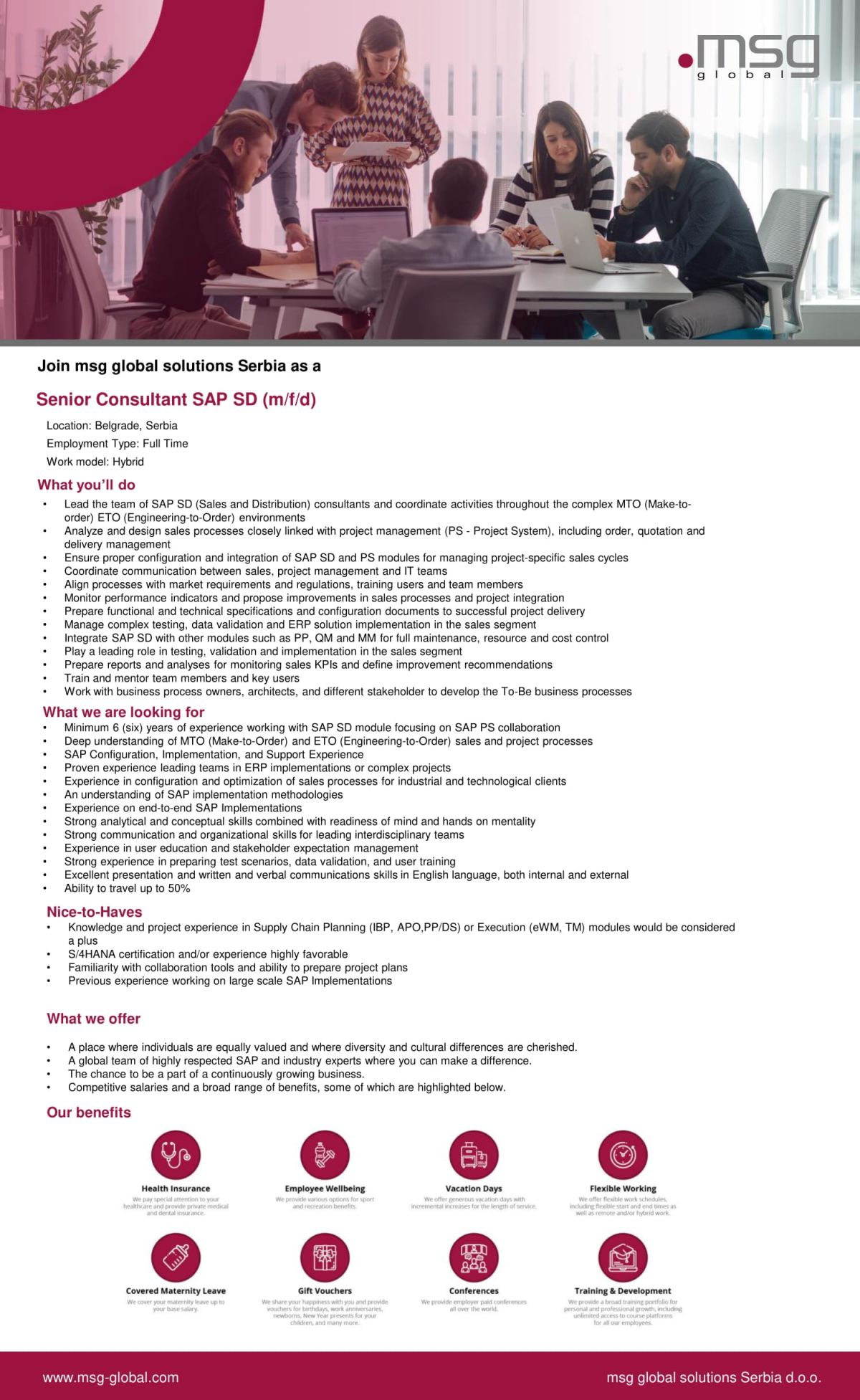 Senior Consultant SAP SD - msg global solutions Serbia d.o.o. | Poslovi ...