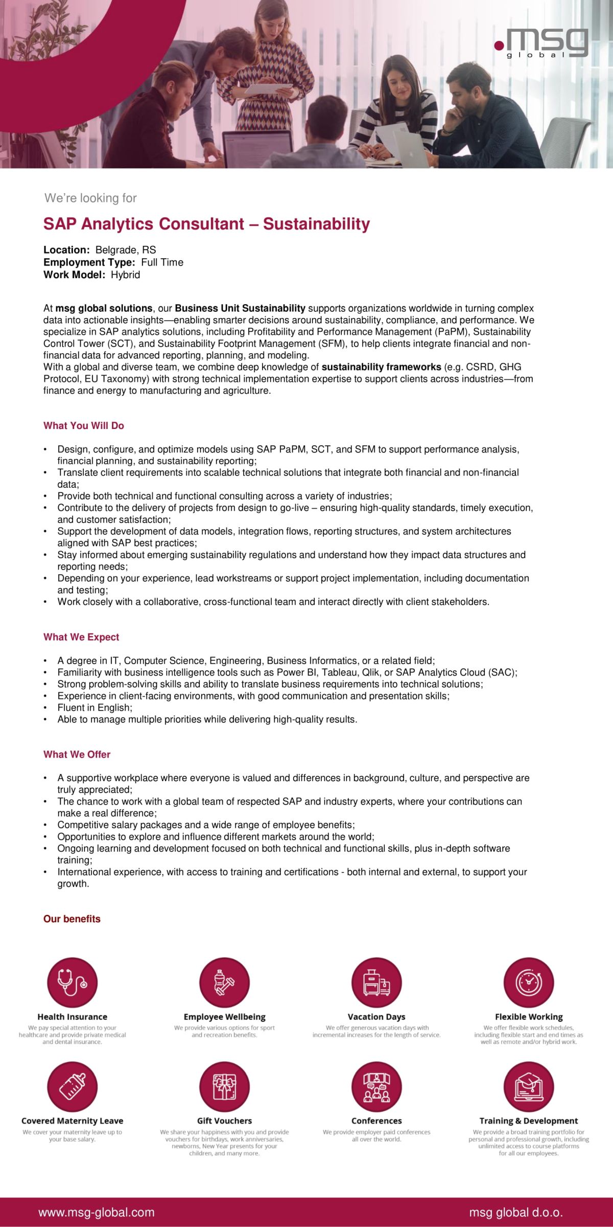 SAP Analytics Consultant – Sustainability - msg global solutions Serbia ...