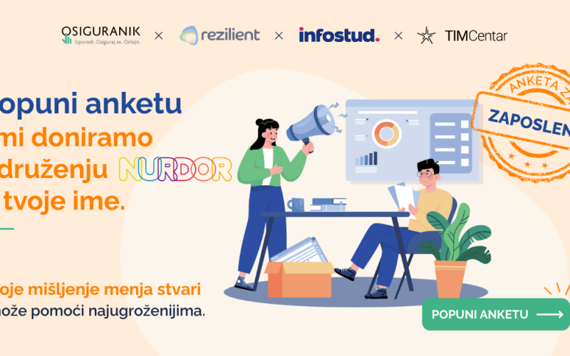 Šta to radi zaposlene? Popuni anketu, a mi doniramo NURDOR-u  