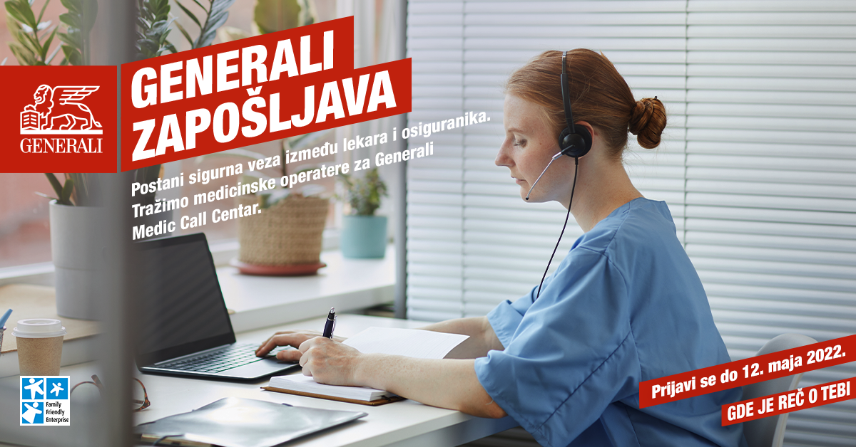 Generali zapošljava – otvorena radna mesta za čak 30 medicinskih operatera